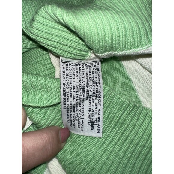 Izod Women’s Mint Green Striped Hoodie Sweater Sz S/P - Picture 9 of 9